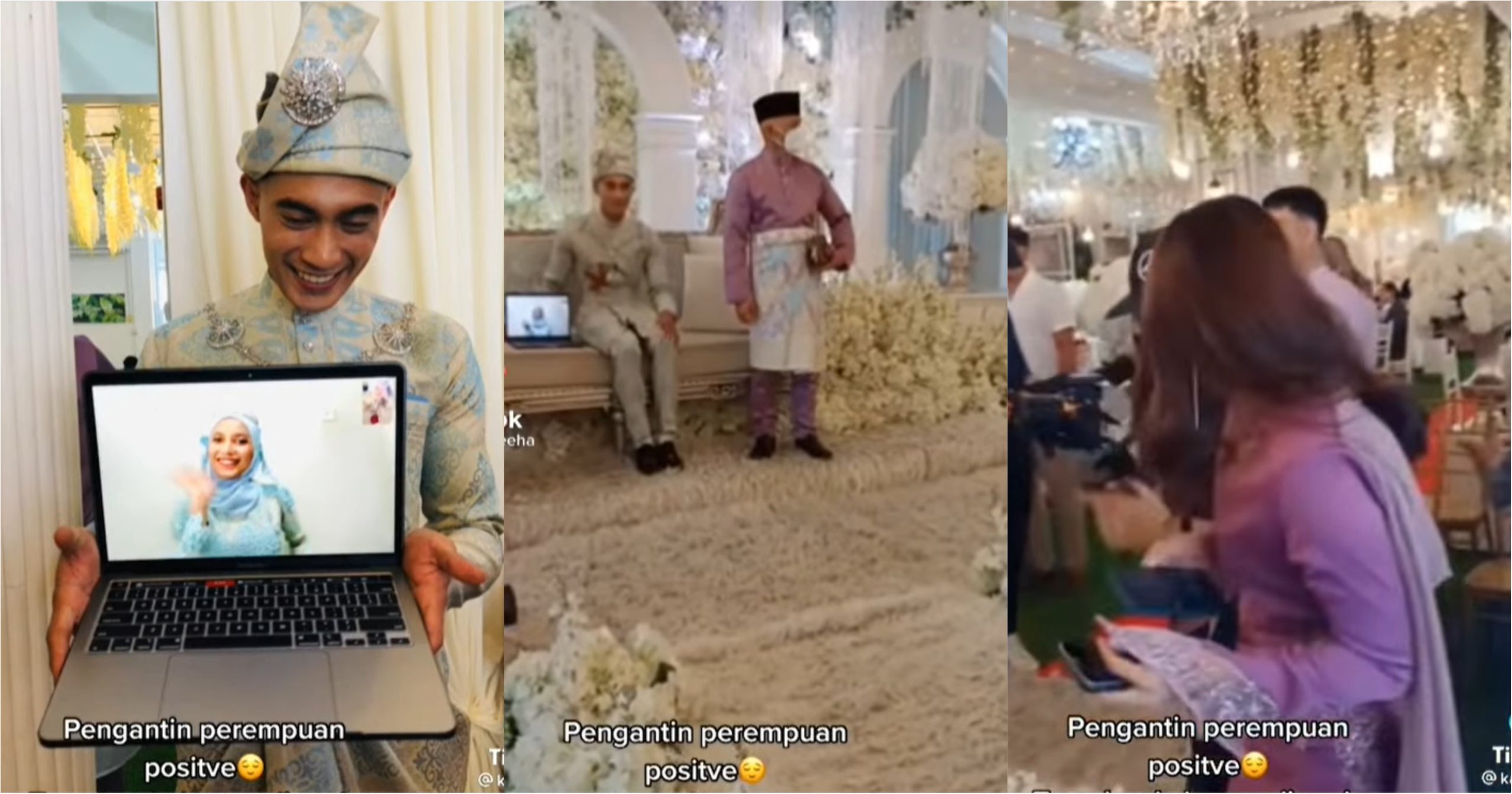 Pelamin dah ada, tapi tiada pengantin perempuan! Lelaki ini ‘bersanding’ dengan laptop di pelamin, tenang jalan seorang masuk dewan_622034a322c1c.jpeg