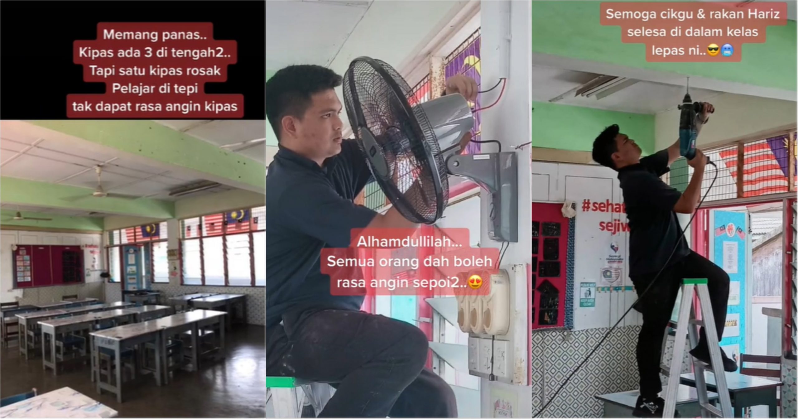 Anak mengadu panas, bapa prihatin beli lima kipas letak dalam kelas_624d39659eb31.jpeg
