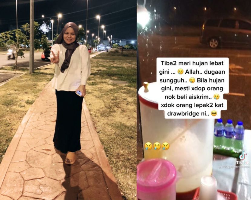Merintih di TikTok bisnes tak laku ketika hujan, Berkat sabar, ais krim kelapa tiba-tiba sold out!_62675ac6991a5.jpeg