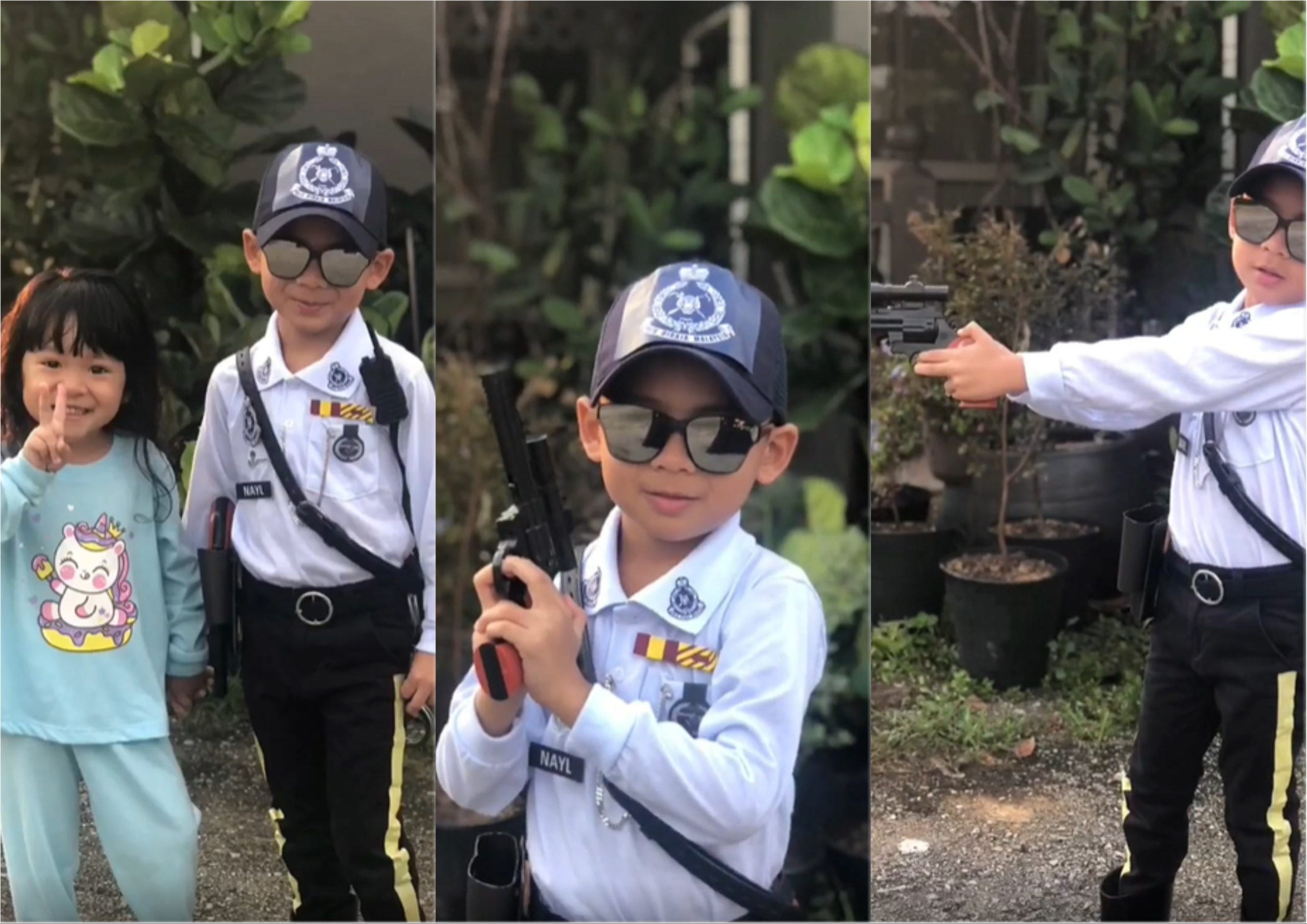 Abang nak jadi polis trafik, getah rambut adik jadi ‘mangsa’! Dah pandai tegur cara pemanduan mak ayah_628f313bb4d30.jpeg