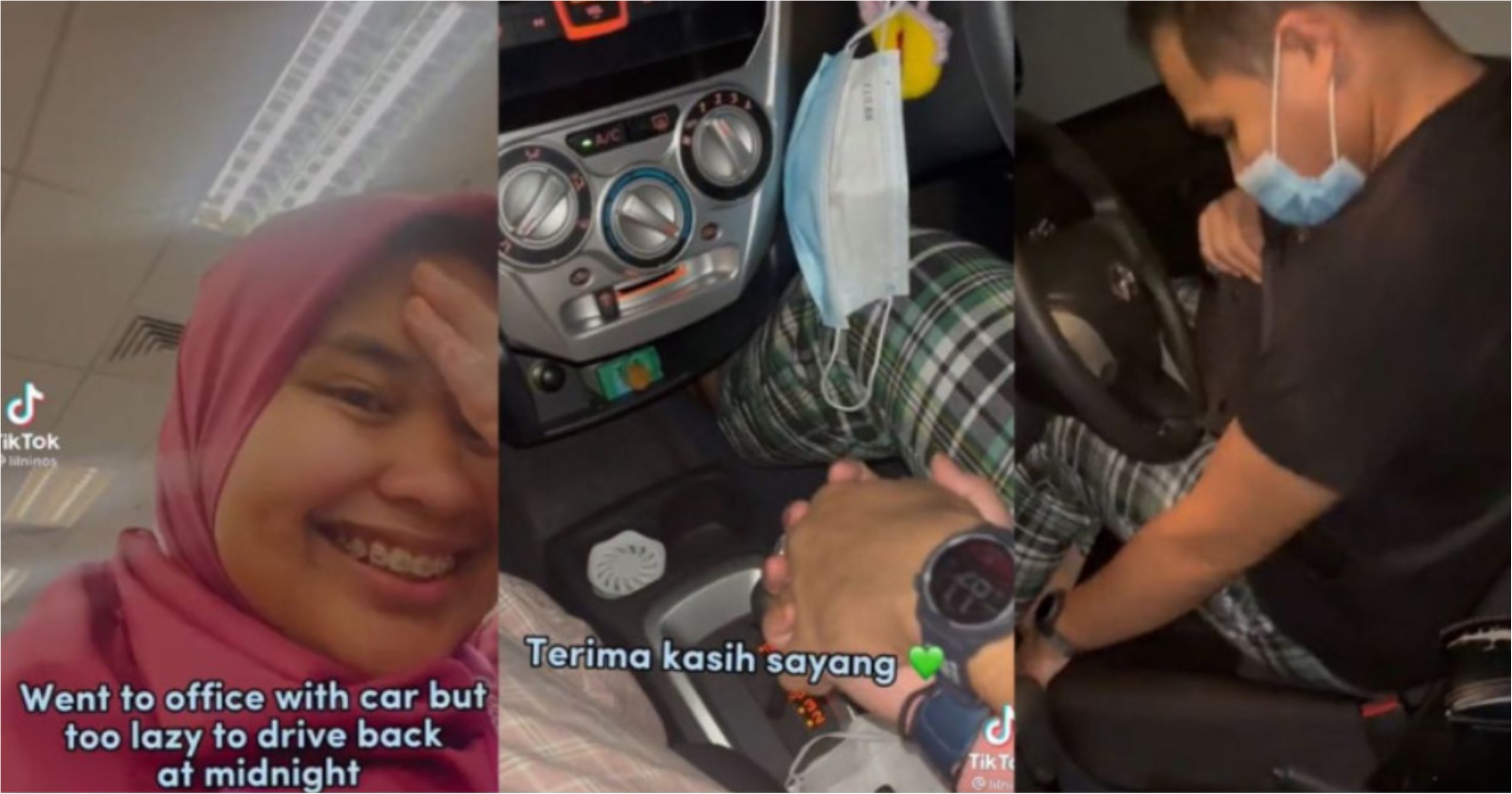 Isteri manja sangat, suami sanggup naik e-hailing datang tempat kerja… Tolong pandu kereta bawa pulang, boleh pegang tangan_6289e21501808.jpeg