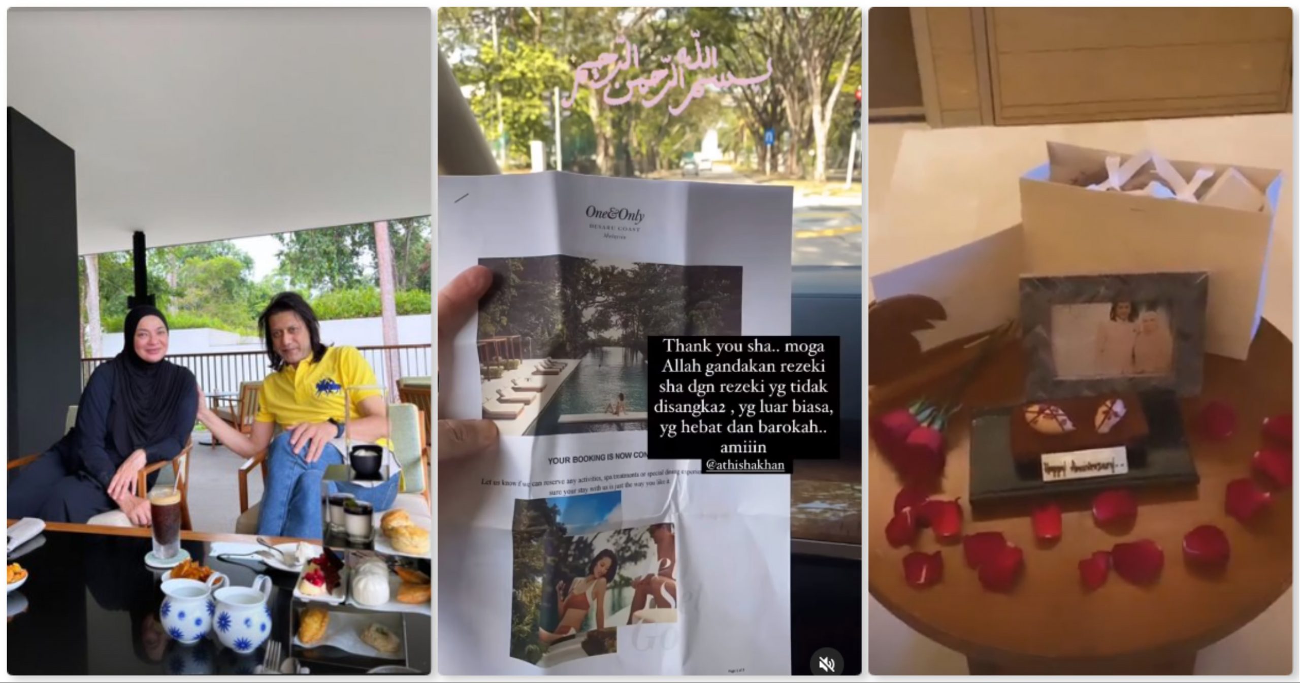 “Thank you Sha,” – Noor Kartini terharu, Atisha Khan sponser tempat mewah sempena ulang tahun perkahwinan_6289f4ff5634c.jpeg