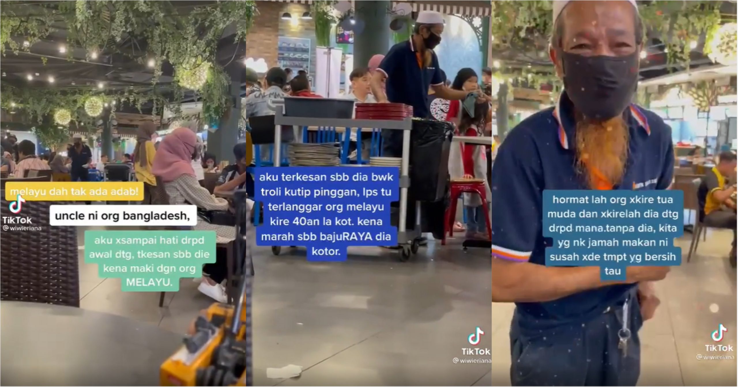 Uncle menggigil kutip pinggan selepas dit3ngking kotorkan baju pelanggan, usahawan saksi kejadian cuma mampu hulur duit_627c886b80761.jpeg